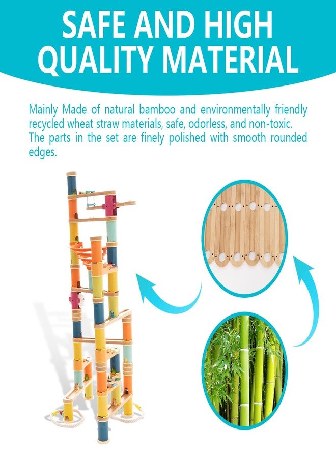 UDEAS Bamboo Marble Runs Building Construction Toy Set with Musical Ball, 146pcs Simple Maze for Children Age 4+ - Image 4